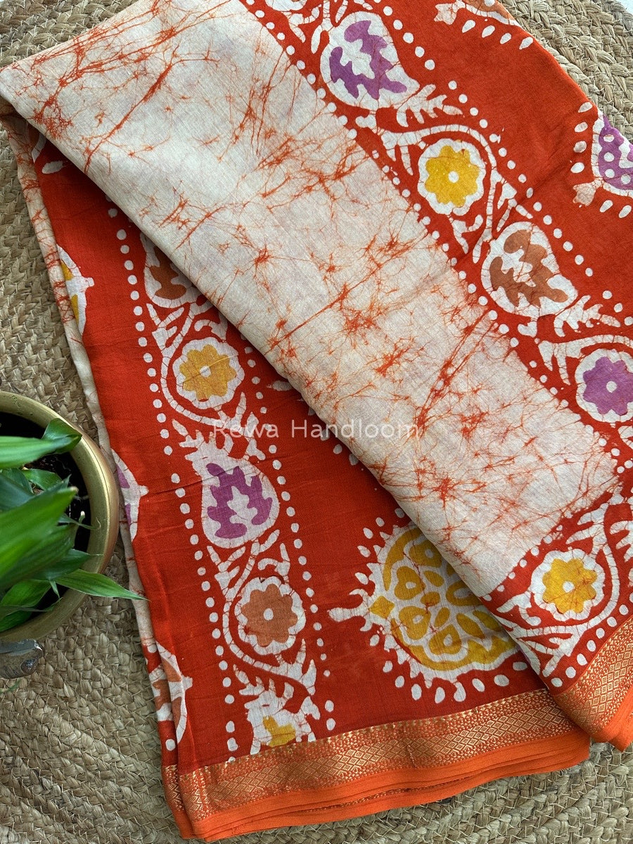 Maheshwari Batik Indonesian Print Saree