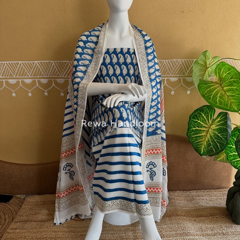 Indigo Bagh Print Suit 