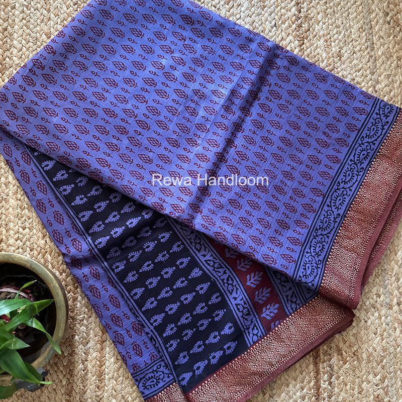 Maheshwari Bagh Print Small Border Saree
