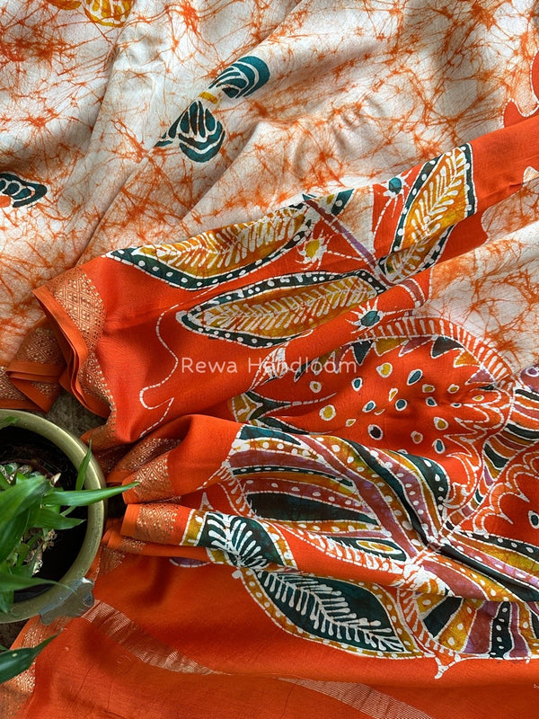Maheshwari Batik Indonesian Print Saree