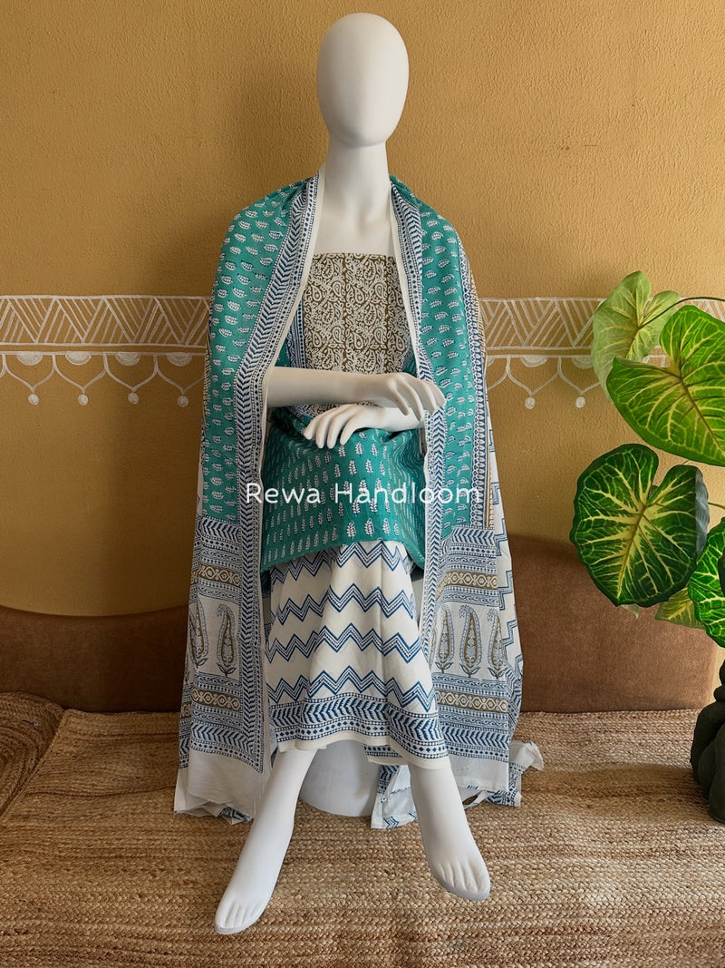 Indigo Bagh Print Suit