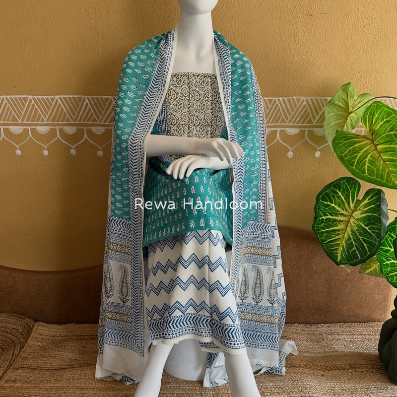 Indigo Bagh Print Suit