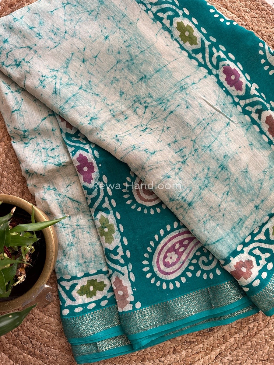 Maheshwari Batik Indonesian Print Saree 