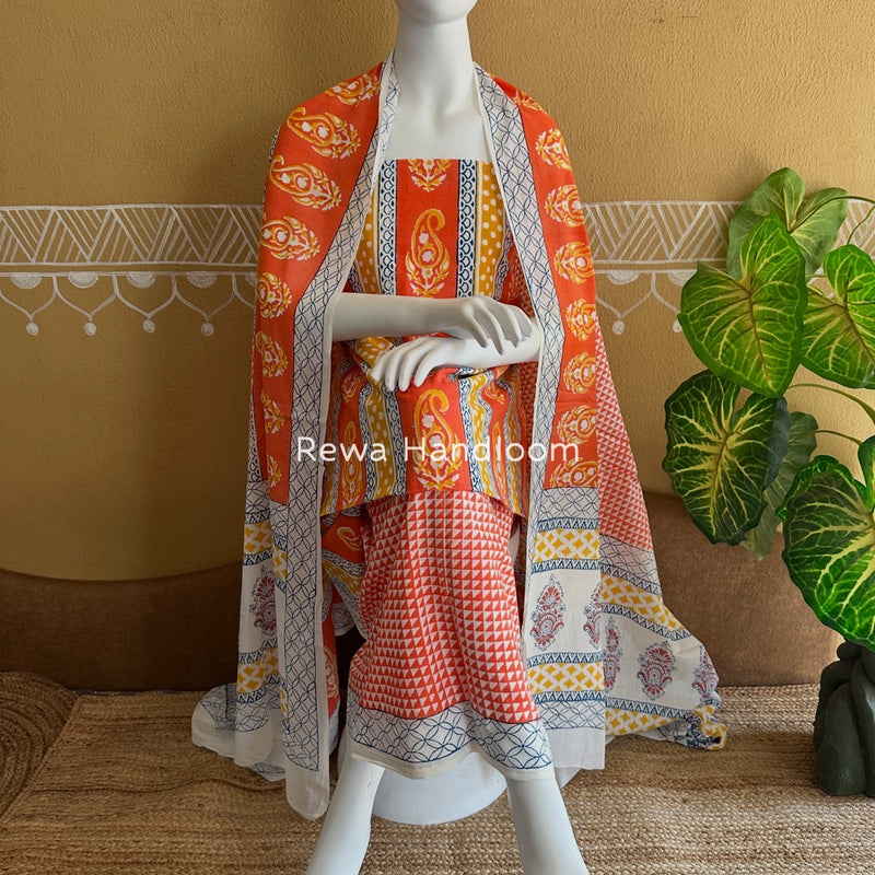 Indigo Bagh Print Suit 