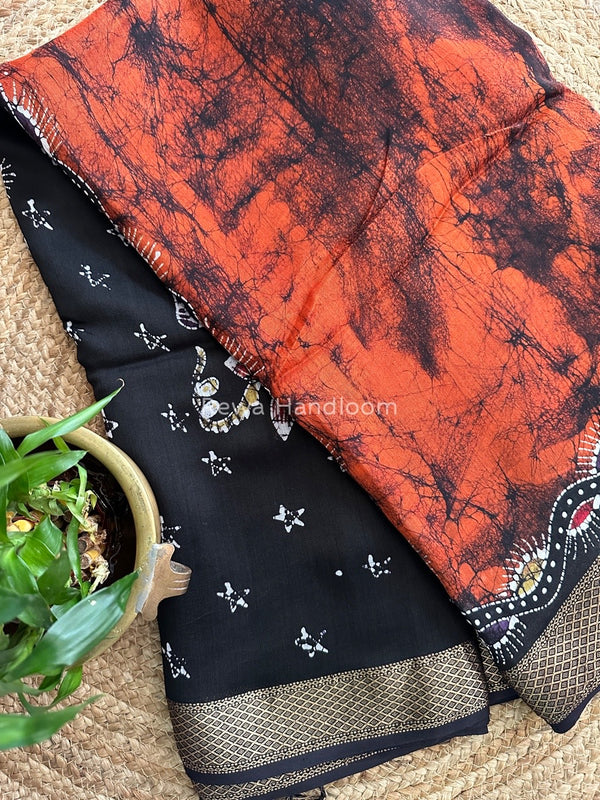 Maheshwari Batik Indonesian Print Saree
