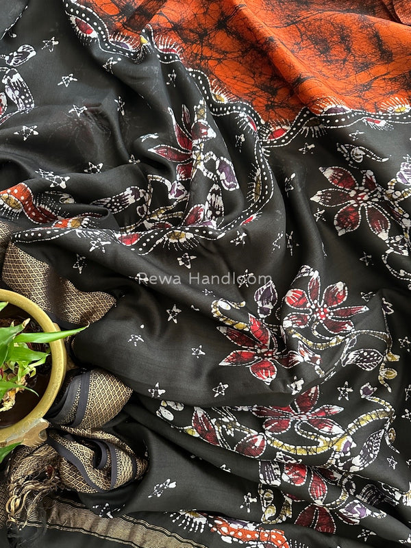 Maheshwari Batik Indonesian Print Saree
