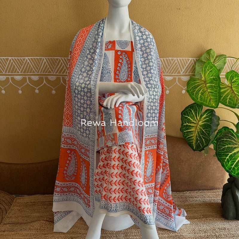 Indigo Bagh Print Suit 
