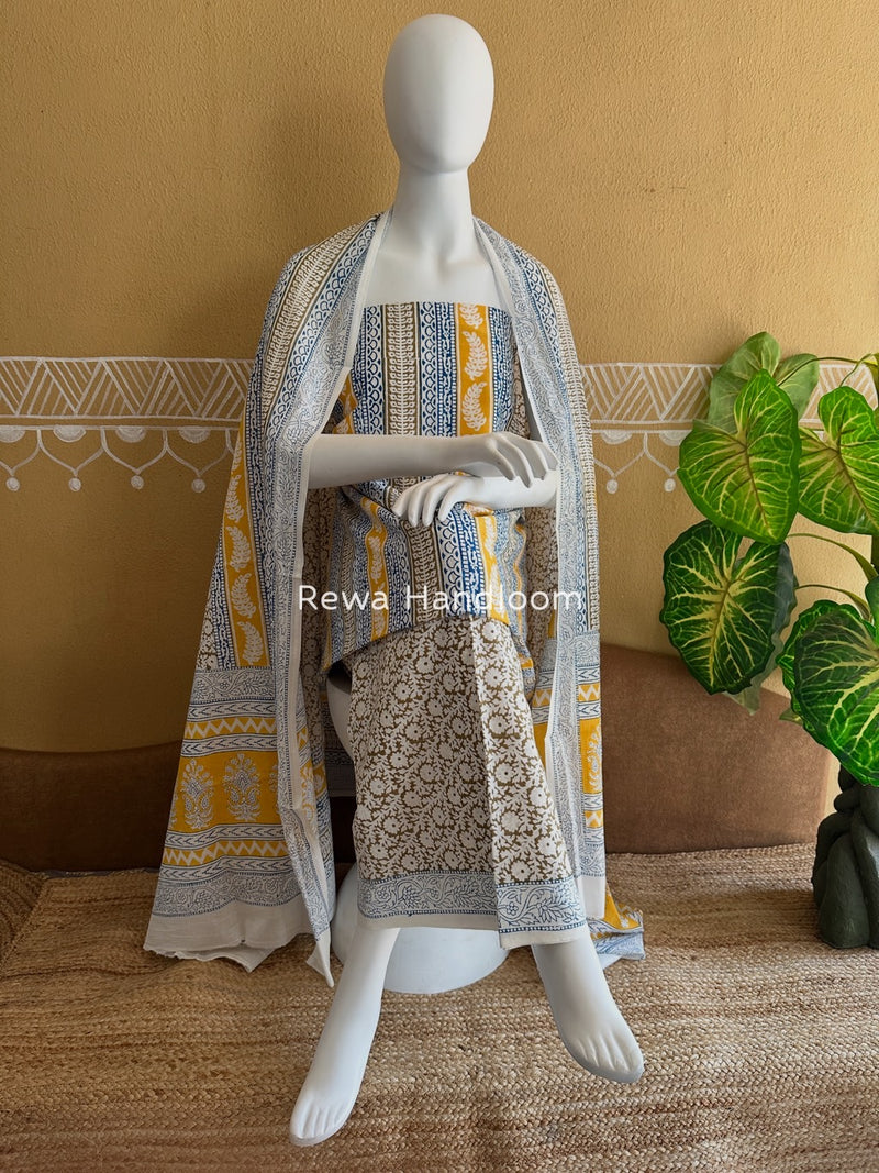 Indigo Bagh Print Suit 