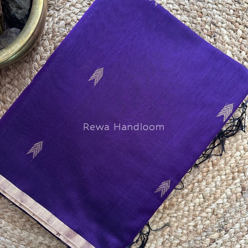 Violet Zari Butti Maheshwari Saree VBS024