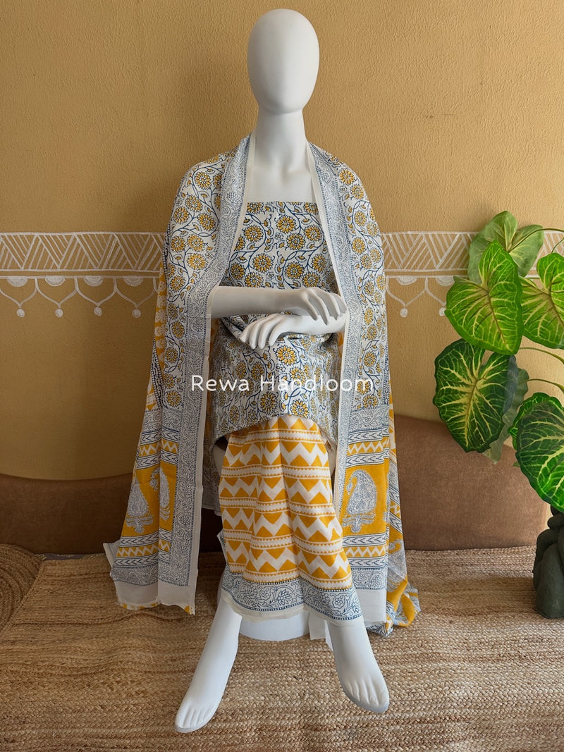 Indigo Bagh Print Suit 