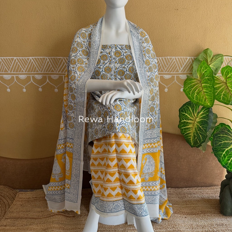 Indigo Bagh Print Suit 