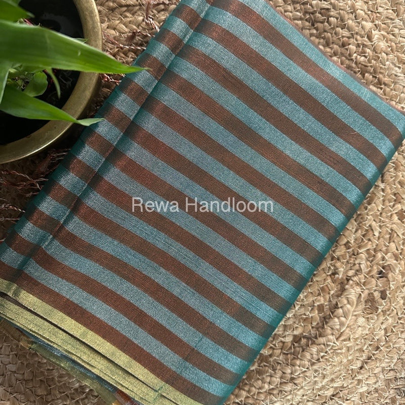 Exclusive Maheshwari Green Tissue Silk Saree TLS02