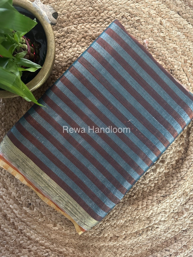 Exclusive Maheshwari Green Tissue Silk Saree TLS07