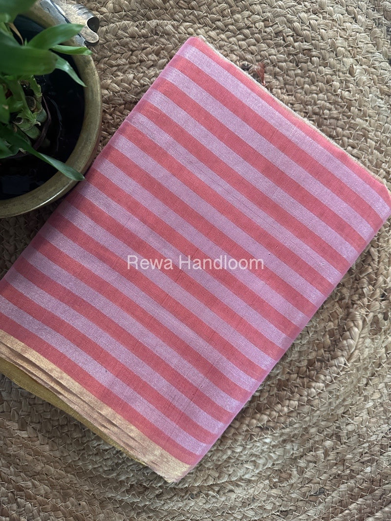 Exclusive Maheshwari Baby Pink Tissue Silk Saree TLS03