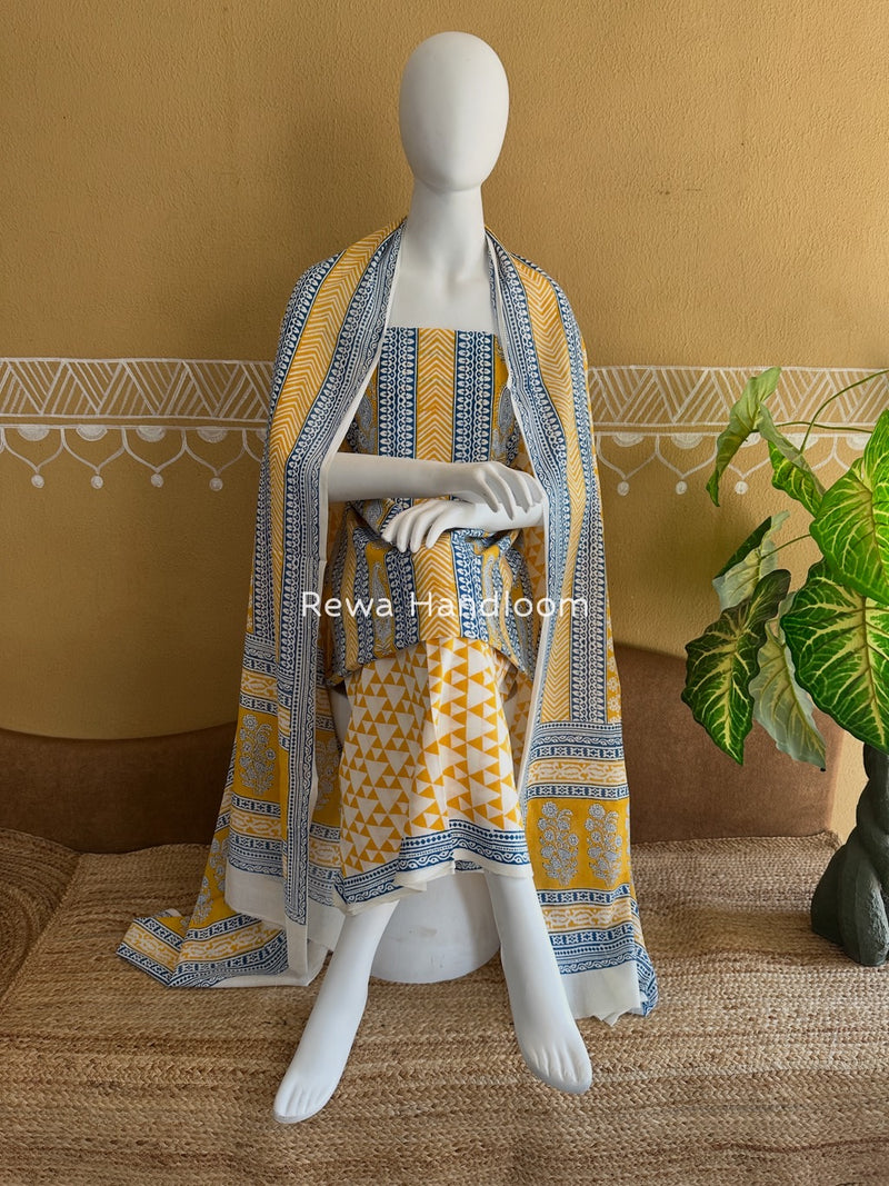 Indigo Bagh Print Suit 