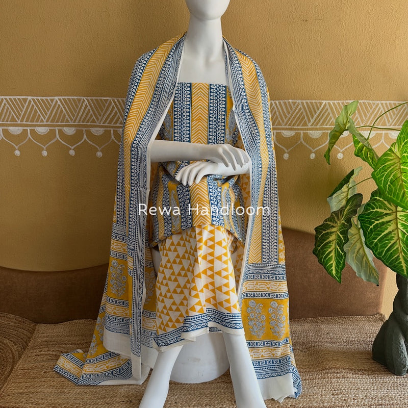 Indigo Bagh Print Suit 