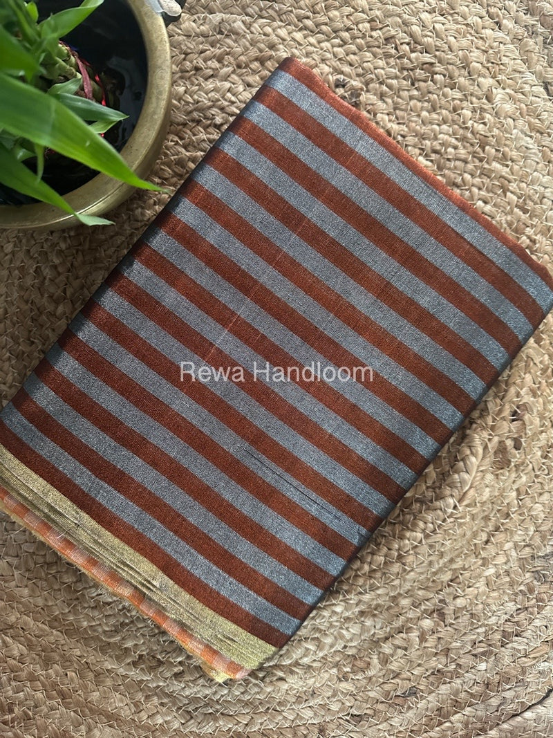 Exclusive Maheshwari Red Tissue Silk Saree TLS04