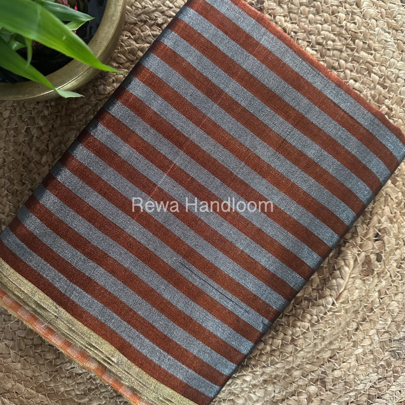 Exclusive Maheshwari Red Tissue Silk Saree TLS04