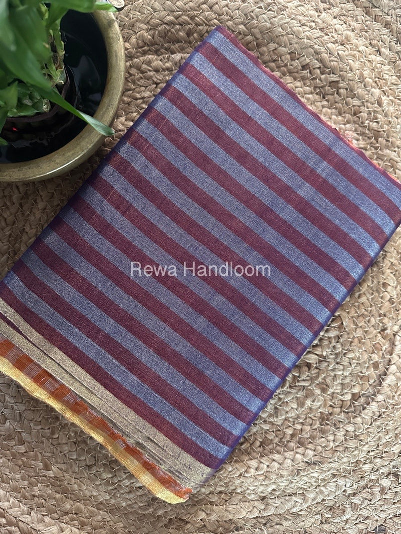 Exclusive Maheshwari Purple Tissue Silk Saree TLS05