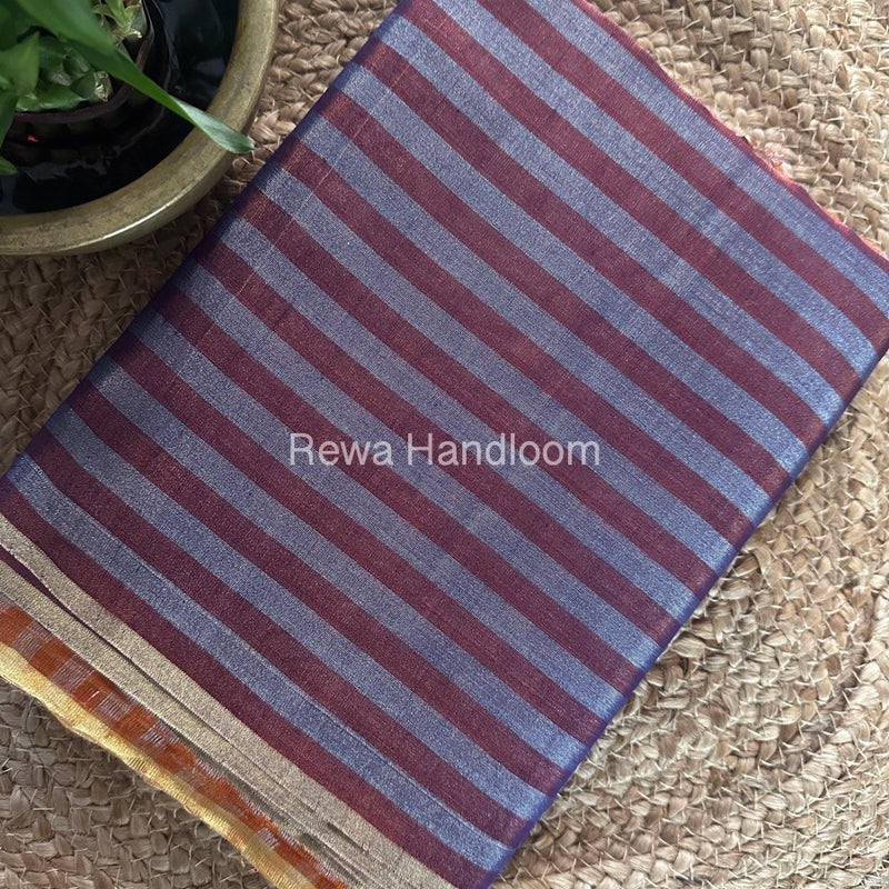 Exclusive Maheshwari Purple Tissue Silk Saree TLS05