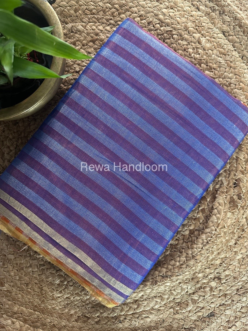 Exclusive Maheshwari Blue Tissue Silk Saree TLS06