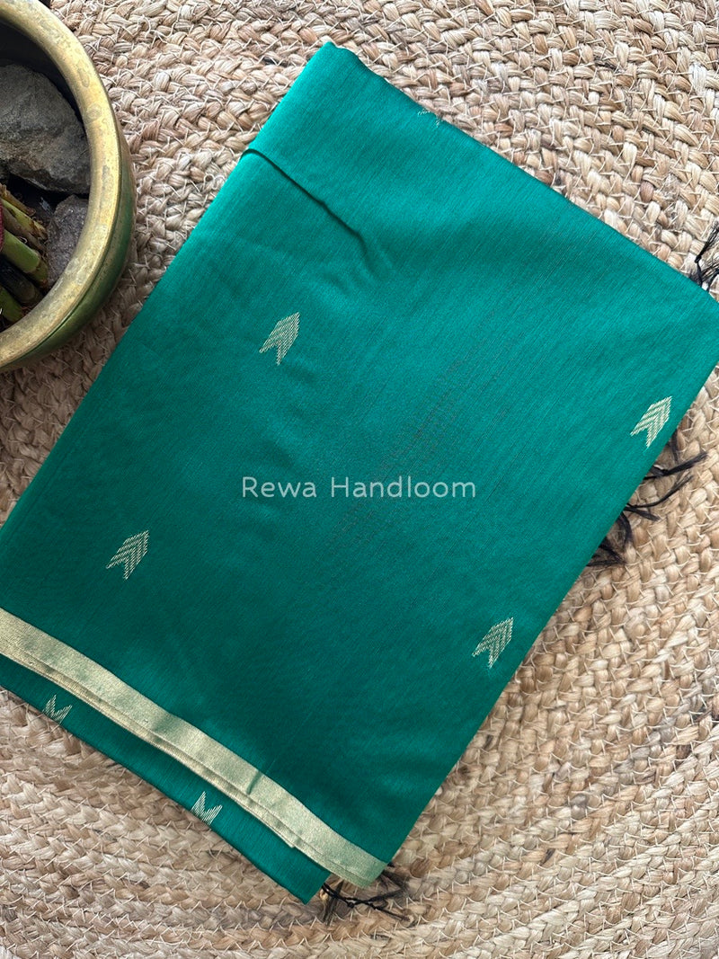 Green Zari Butti Maheshwari Saree VBS028