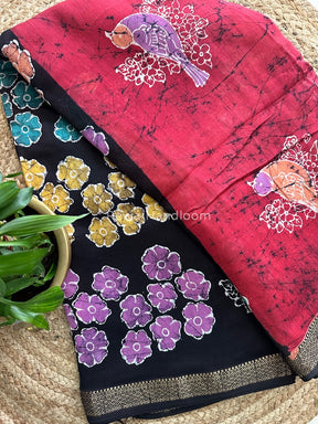 Maheshwari Batik Indonesian Print Saree