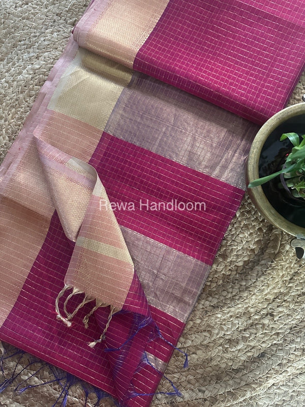 Maheshwari Zari Checks Saree