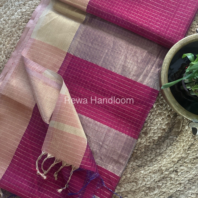 Maheshwari Zari Checks Saree