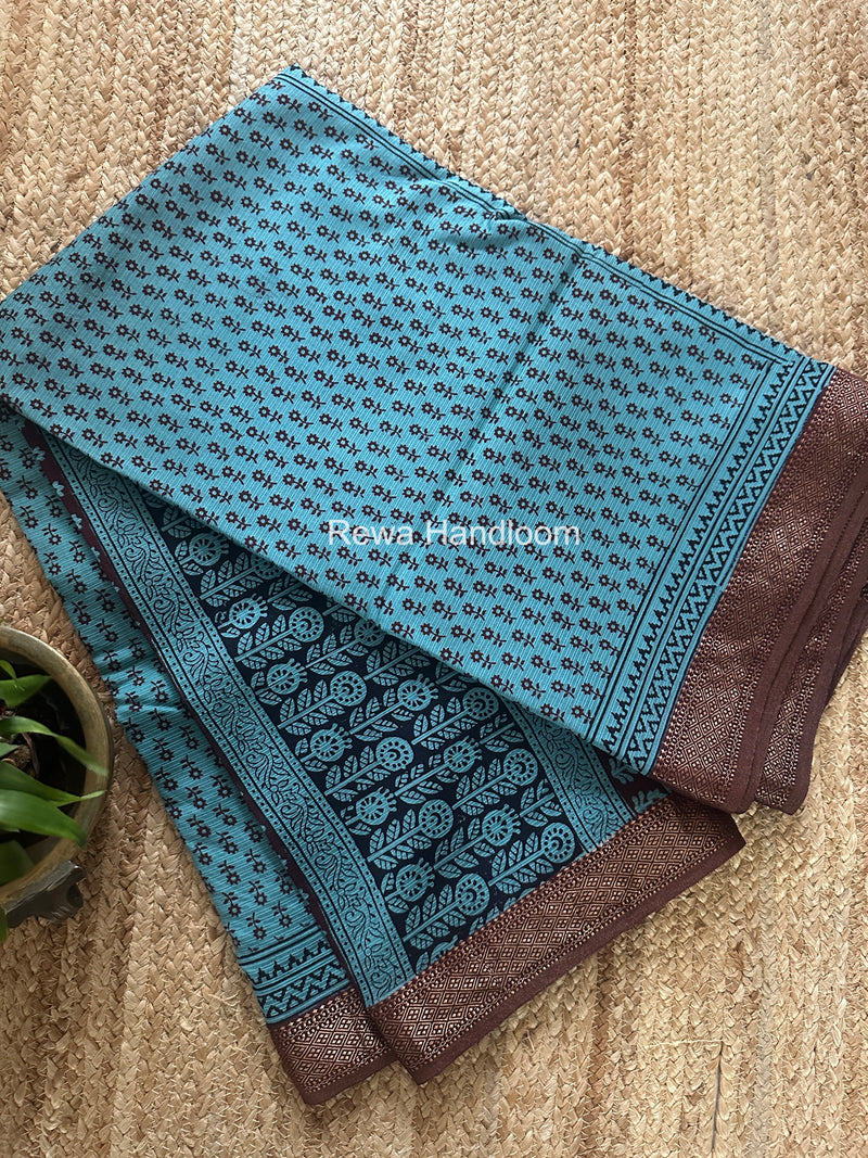 Maheshwari Bagh Print Small Border Saree