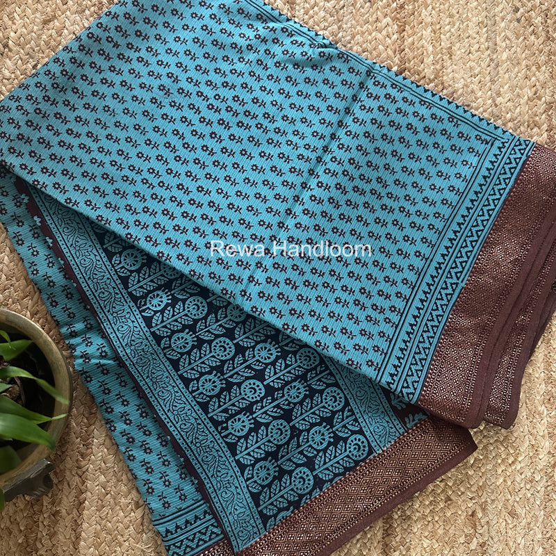 Maheshwari Bagh Print Small Border Saree