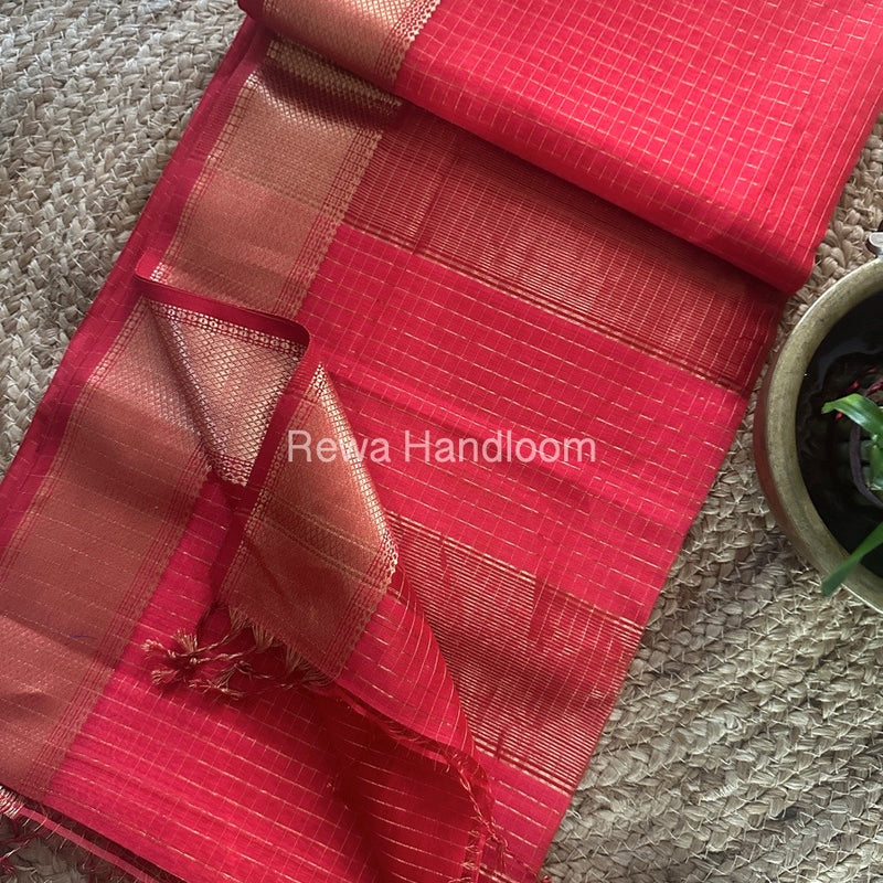 Maheshwari Zari Checks Saree