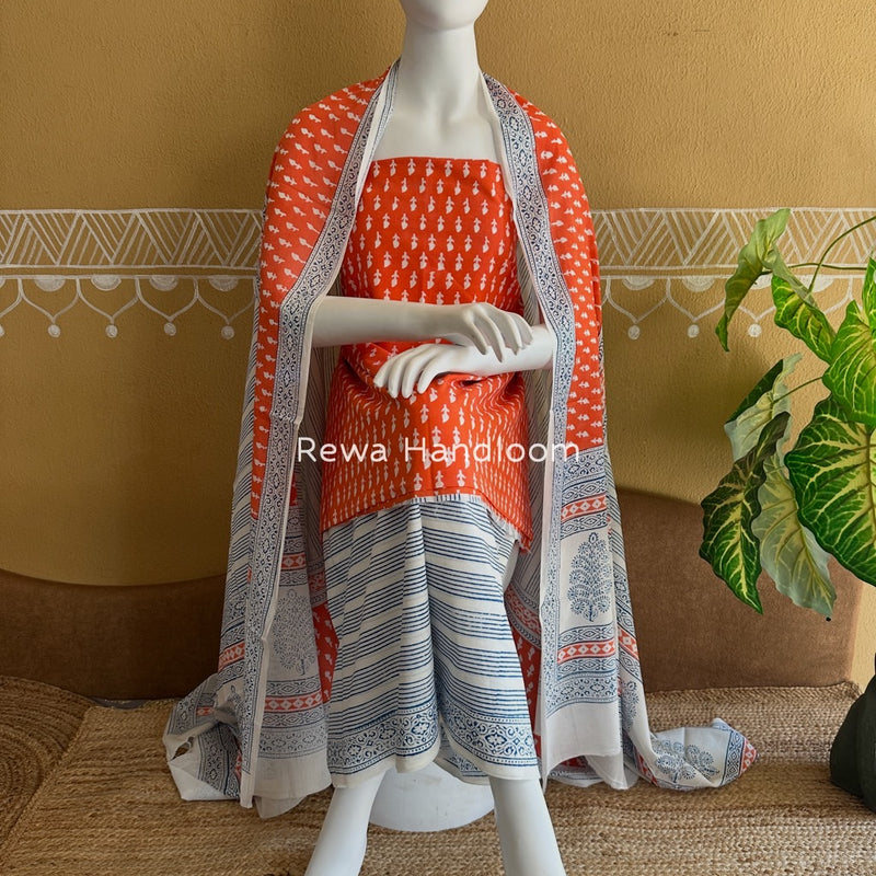 Indigo Bagh Print Suit 