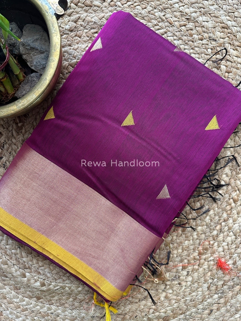Magenta Zari Butti Maheshwari Saree SB063