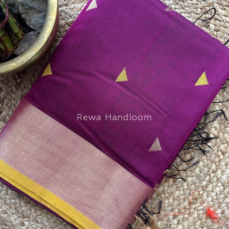 Magenta Zari Butti Maheshwari Saree SB063