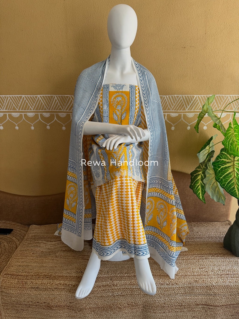 Indigo Bagh Print Suit 