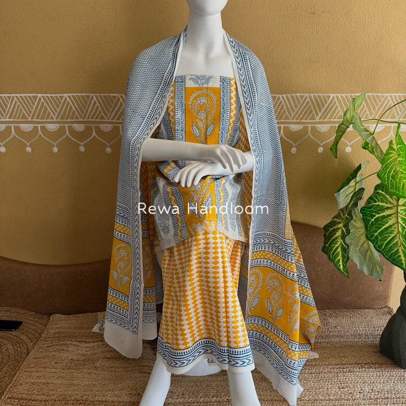 Indigo Bagh Print Suit 