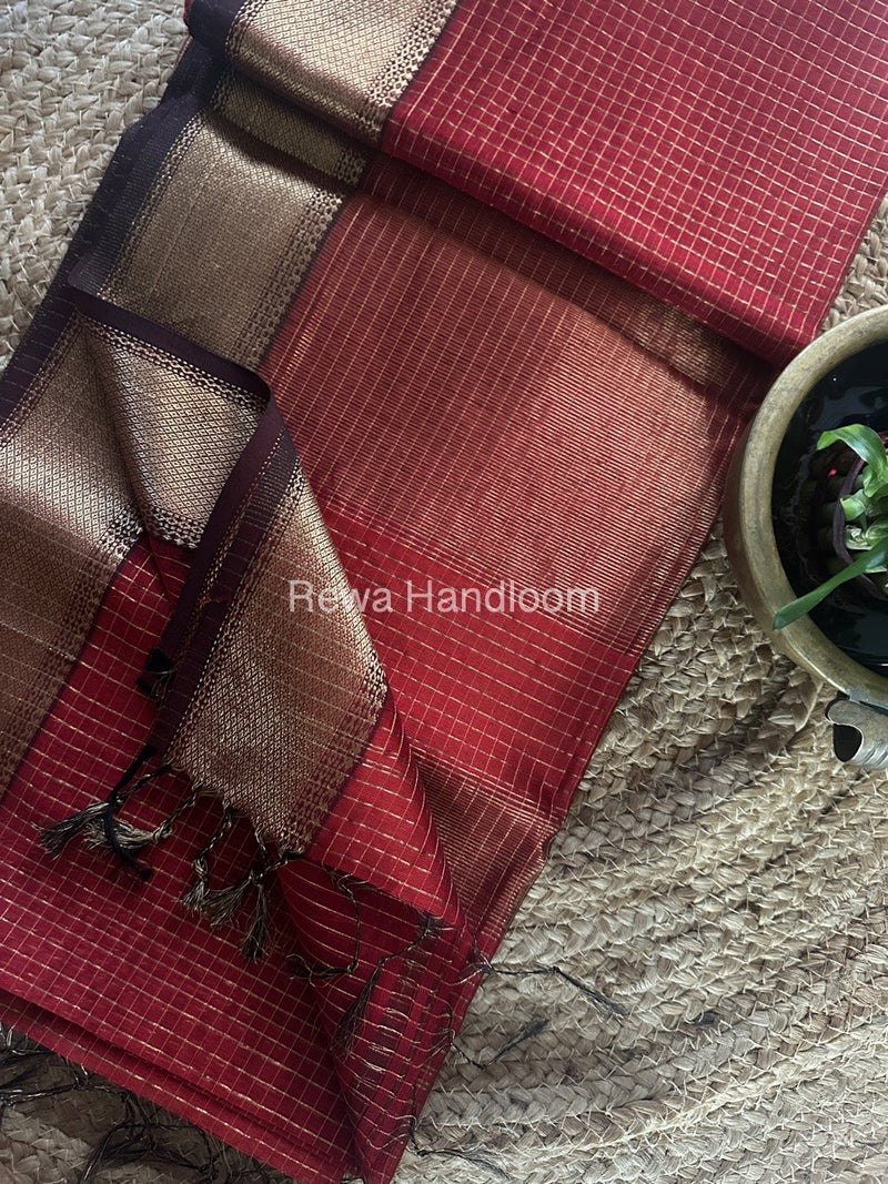 Maheshwari Zari Checks Saree