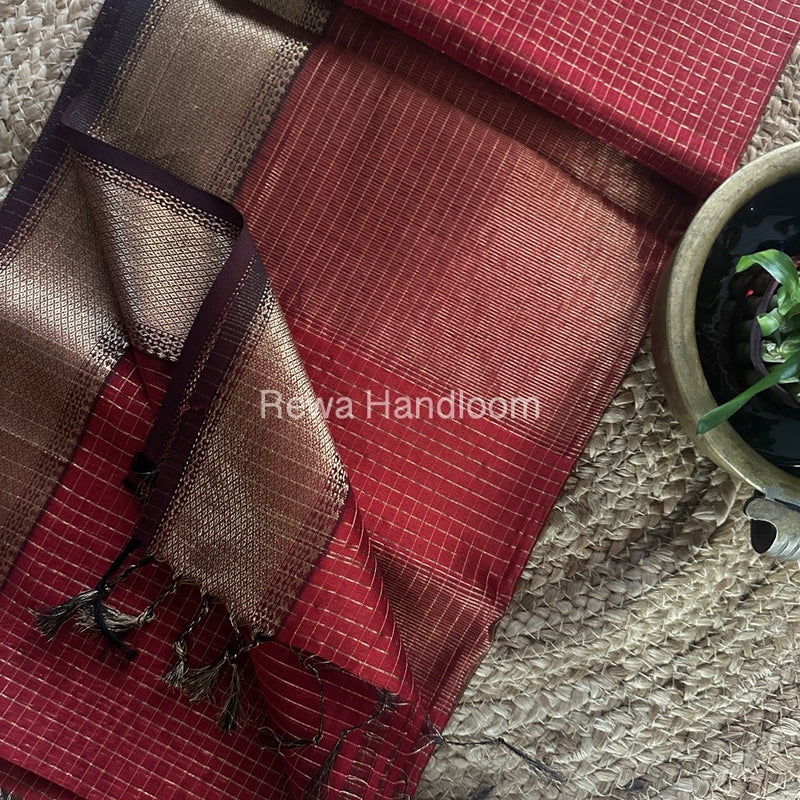 Maheshwari Zari Checks Saree