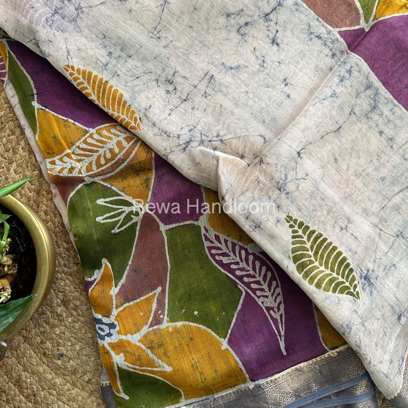 Maheshwari Batik Indonesian Print Saree