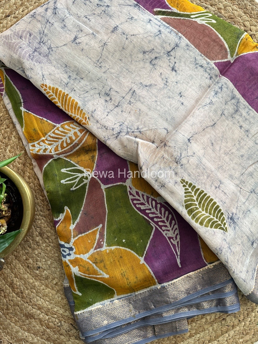 Maheshwari Batik Indonesian Print Saree