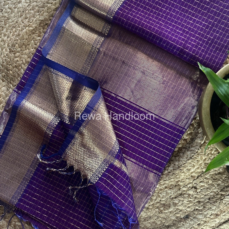 Maheshwari Zari Checks Saree