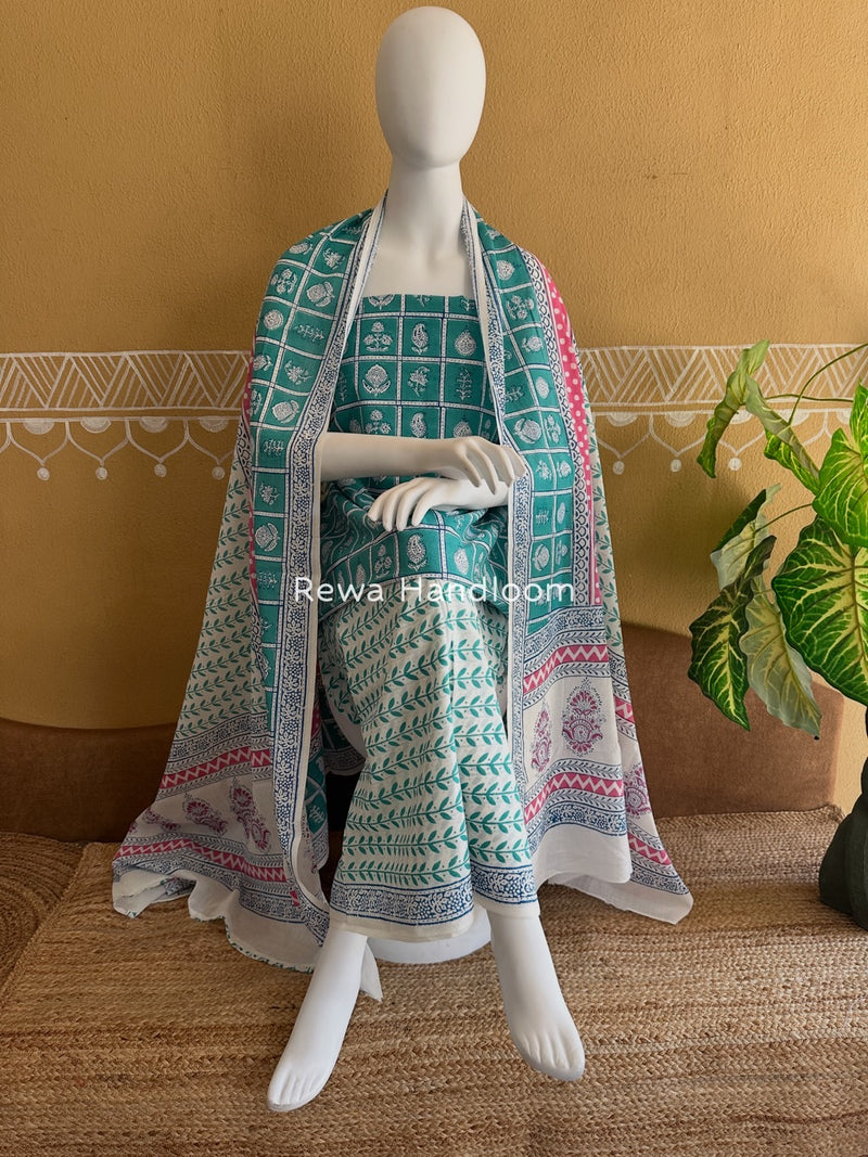Indigo Bagh Print Suit