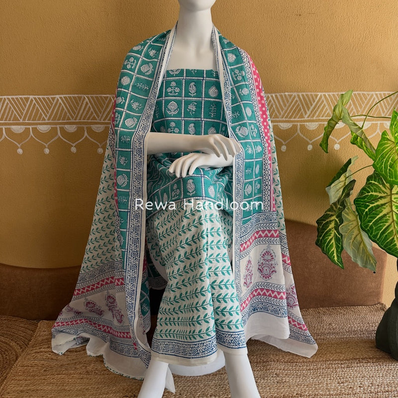 Indigo Bagh Print Suit