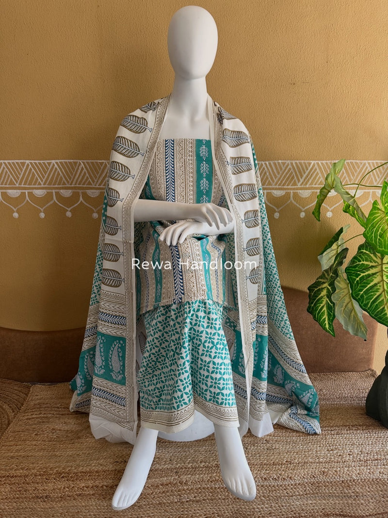 Indigo Bagh Print Suit 