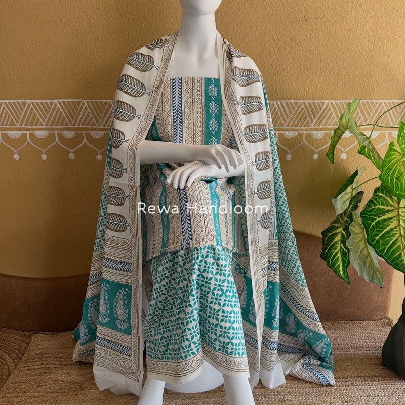 Indigo Bagh Print Suit 
