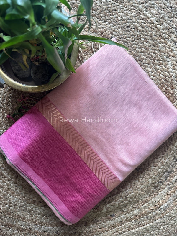 Light Peach Ganga Jamuna Maheshwari Saree GJ0112