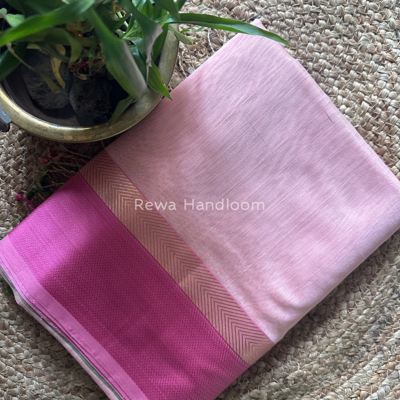 Light Peach Ganga Jamuna Maheshwari Saree GJ0112