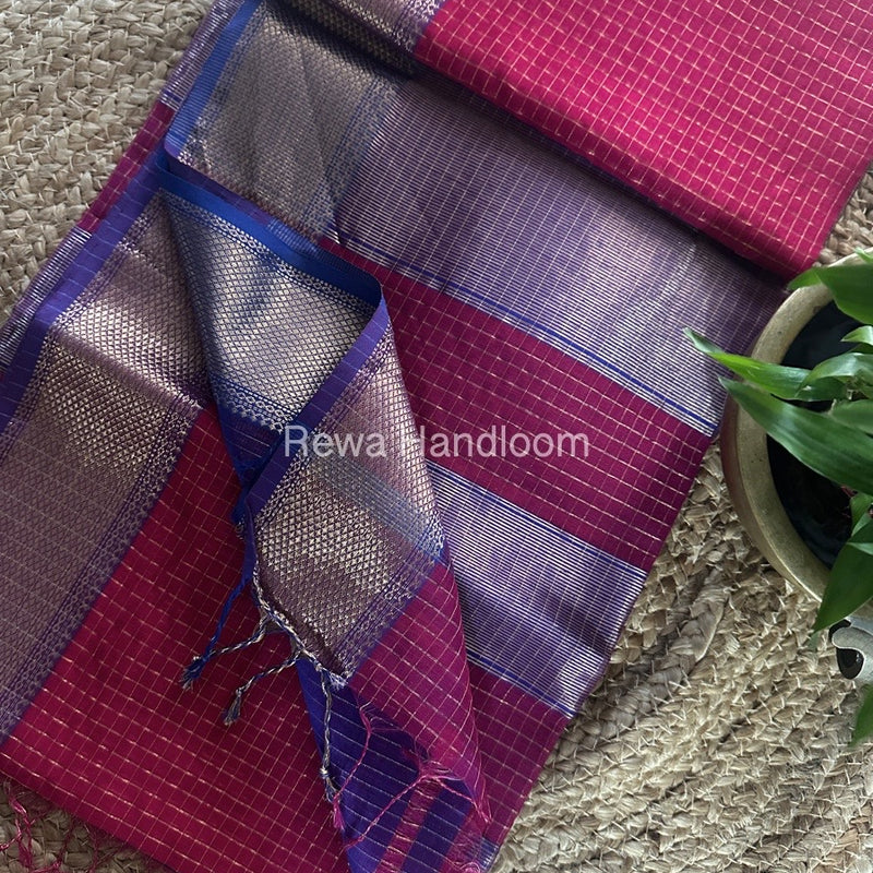 Maheshwari Zari Checks Saree