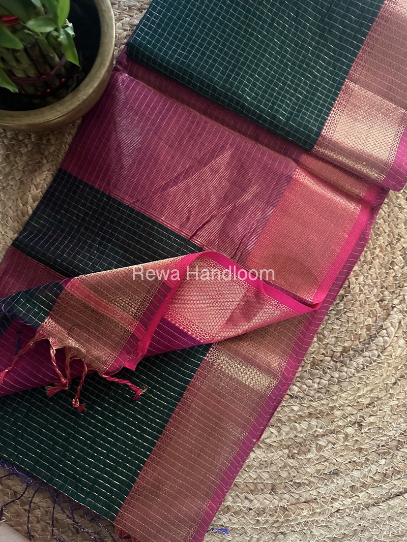 Maheshwari Zari Checks Saree